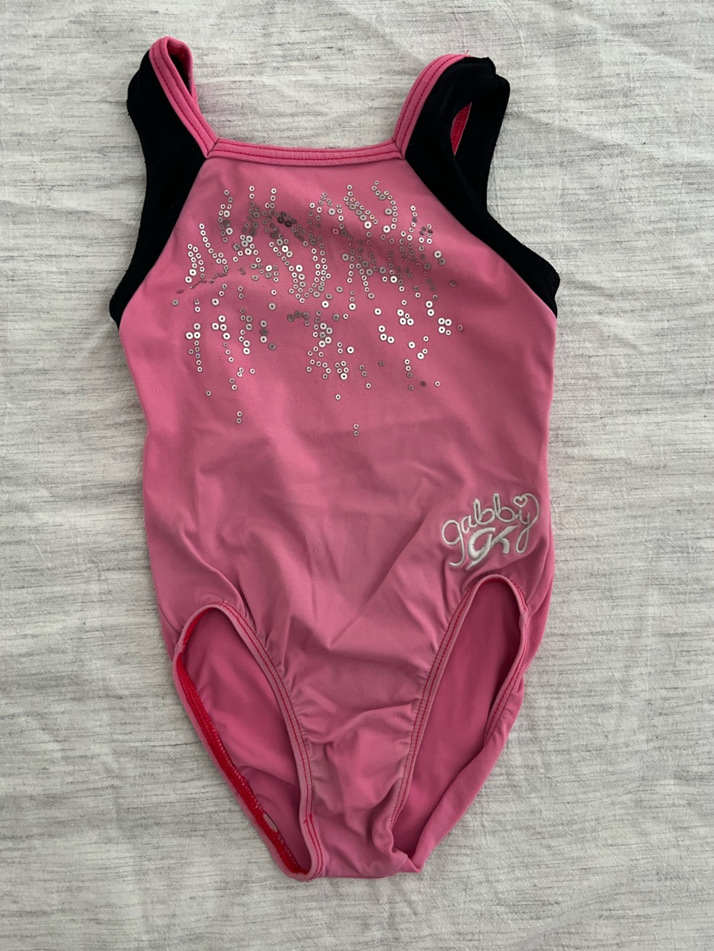 Pink Embellished GK Gabby Douglas Gymnastics Leotard with Sequin Detail